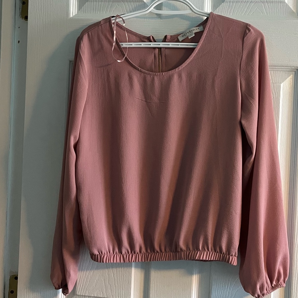 Olive & Oak Cropped Long Sleeve Blouse